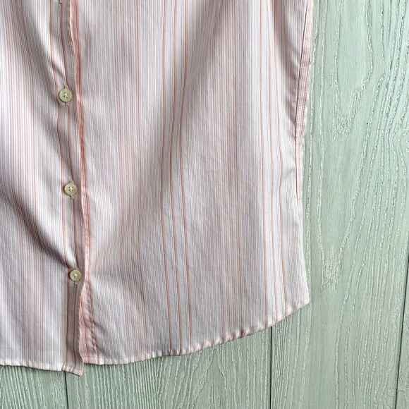 Eddie Bauer Pink Striped Sleeveless Collared Button Up Size M - Picture 3 of 4